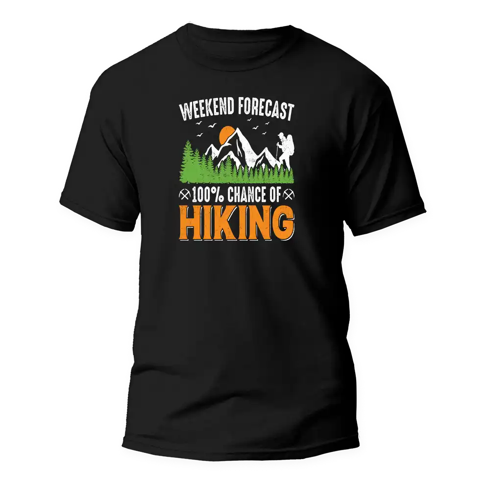 Weekend Forecast 100% Hiking Man T-Shirt